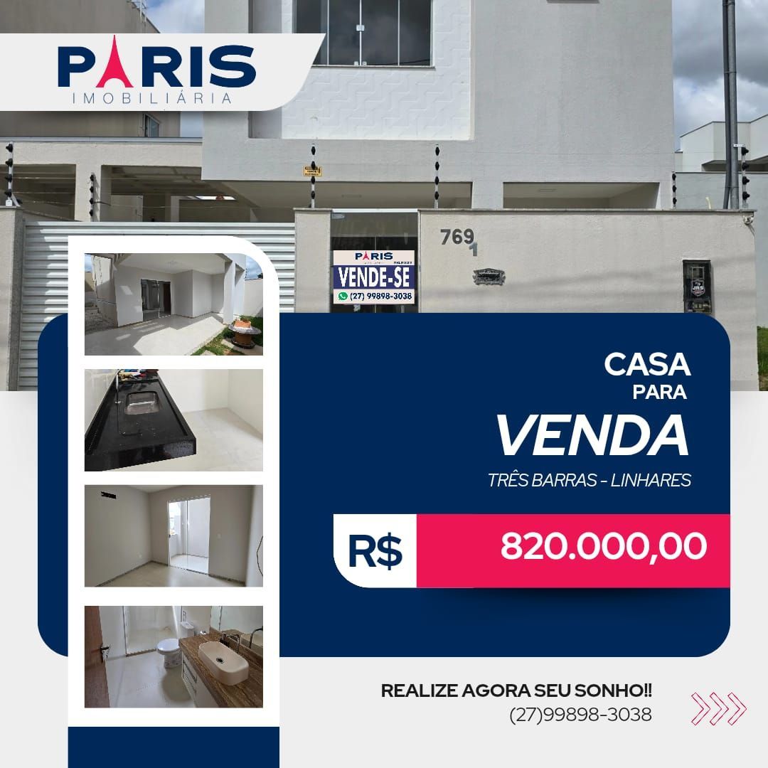 Casa à venda  no Três Barras - Linhares, ES. Imóveis