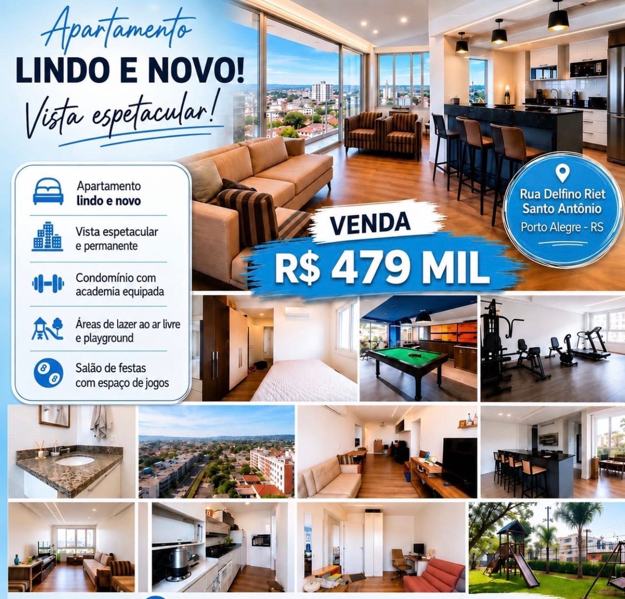 Apartamento 2 dormitório 2 vagas coberta Bairro Santo Antônio Porto Alegre