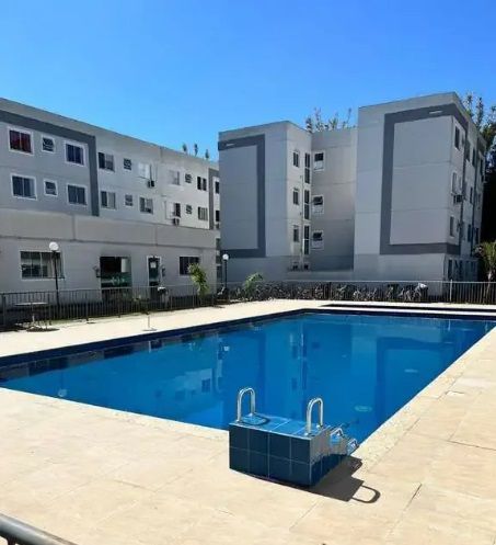 Apartamento novo, 2 quartos, cozinha, banheiro, garagem, piscina, salão de festas, transporte publico