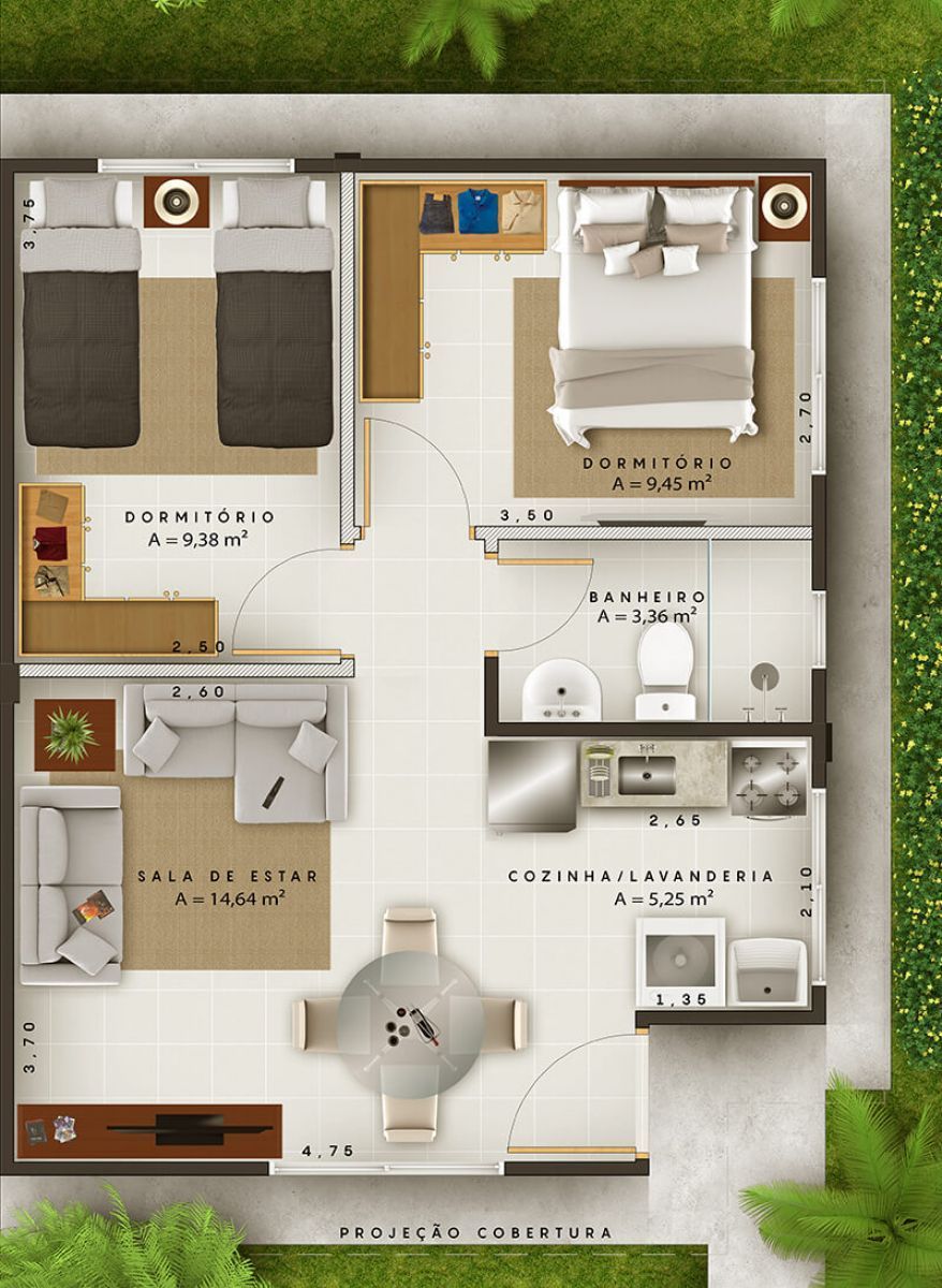 Casa, 2 quartos, 46 m² - Foto 9