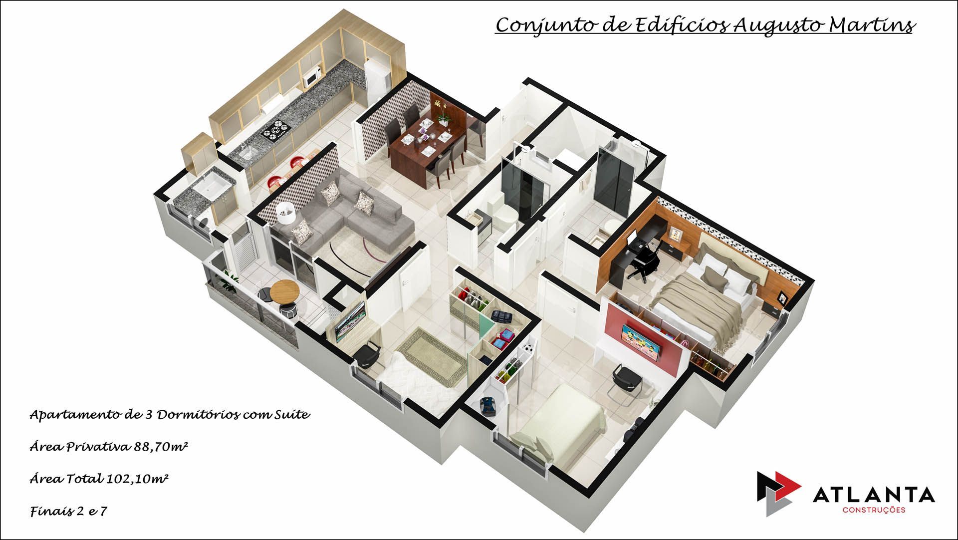Apartamento, 3 quartos, 88 m² - Foto 2