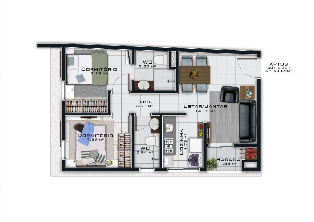 Apartamento, 2 quartos, 54 m² - Foto 17