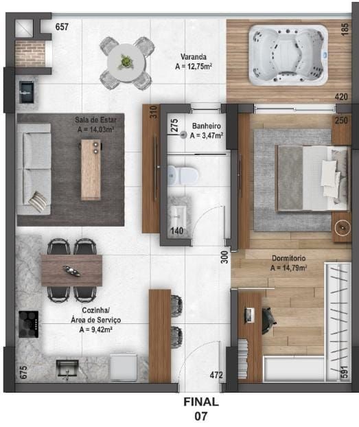 Apartamento, 1 quarto, 63 m² - Foto 10