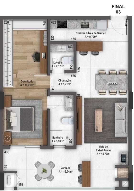 Apartamento, 1 quarto, 63 m² - Foto 6