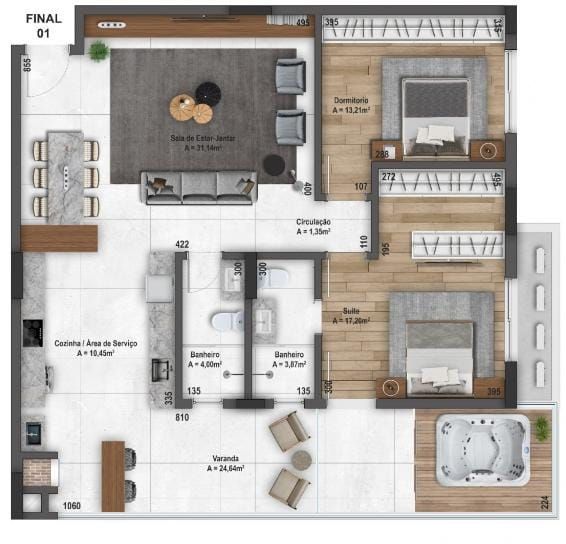 Apartamento, 1 quarto, 72 m² - Foto 4