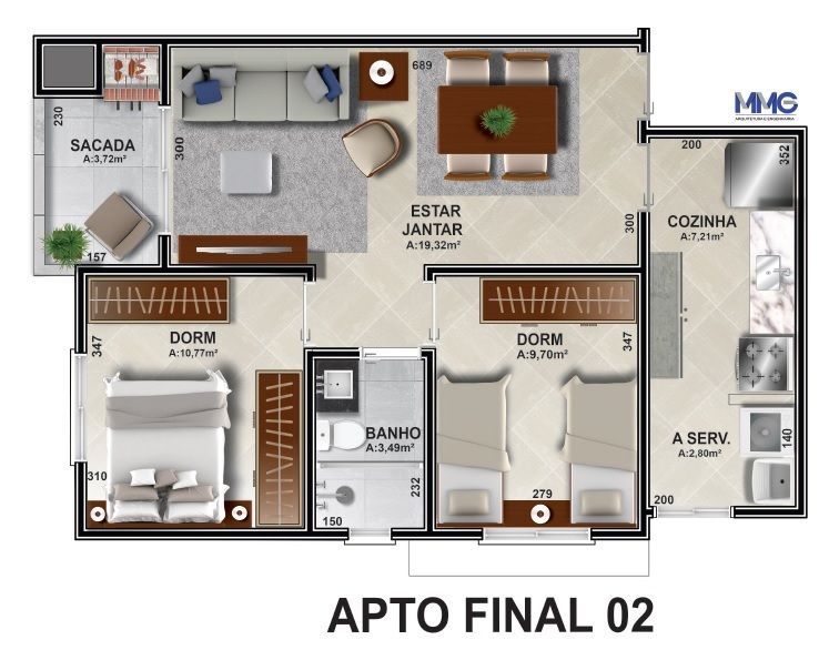 Apartamento, 2 quartos, 68 m² - Foto 3