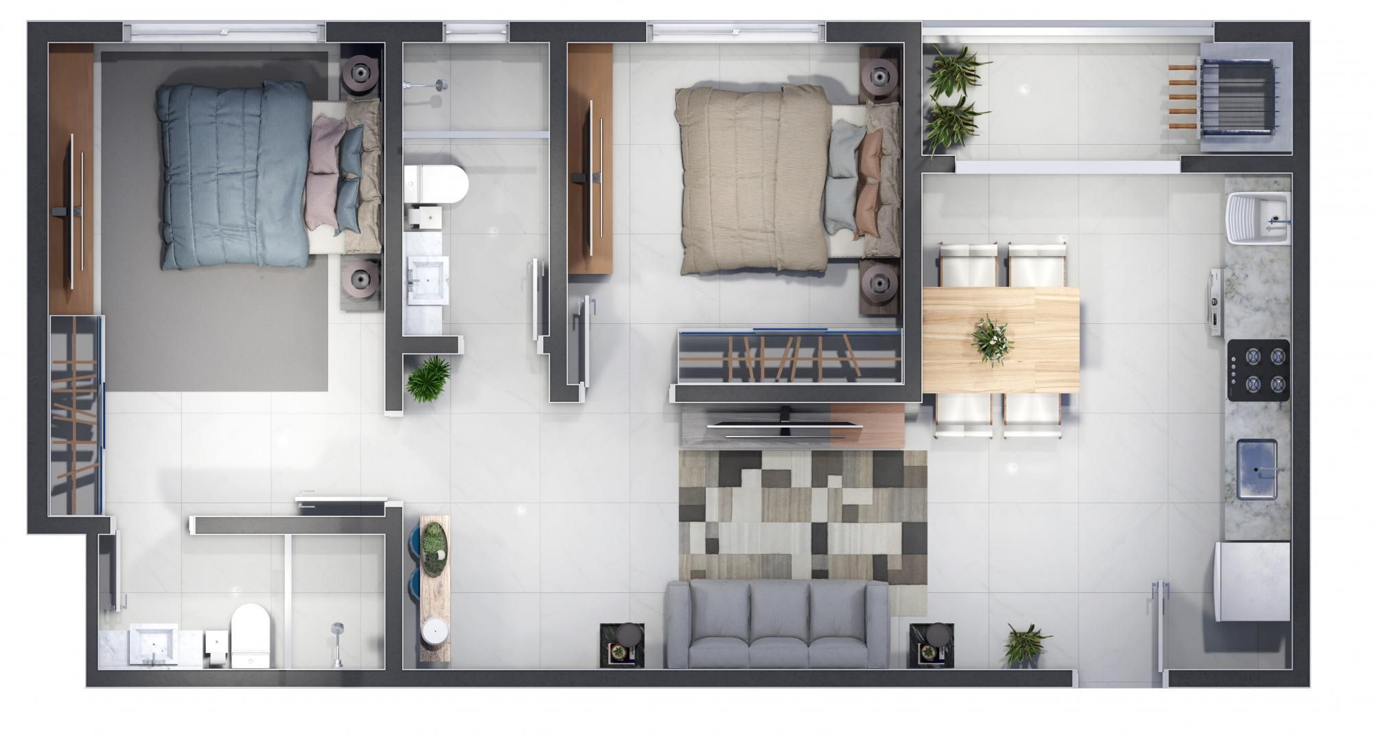 Apartamento, 2 quartos, 68 m² - Foto 2