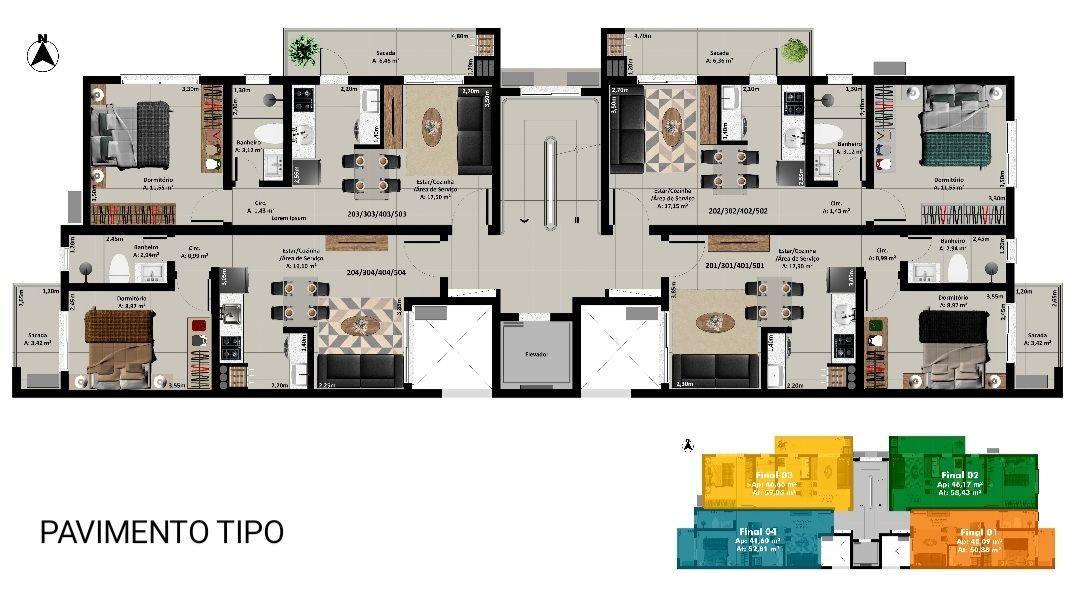 Apartamento, 1 quarto, 46 m² - Foto 4