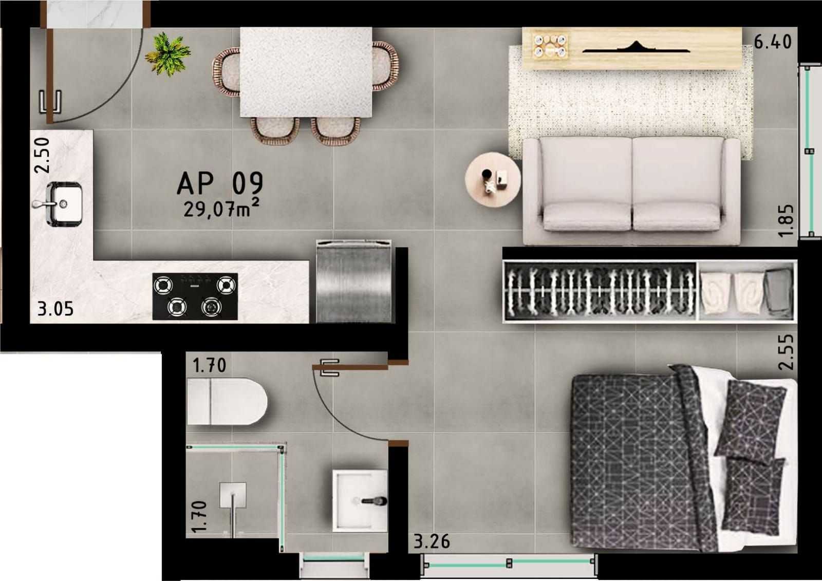 Apartamento, 1 quarto, 33 m² - Foto 18