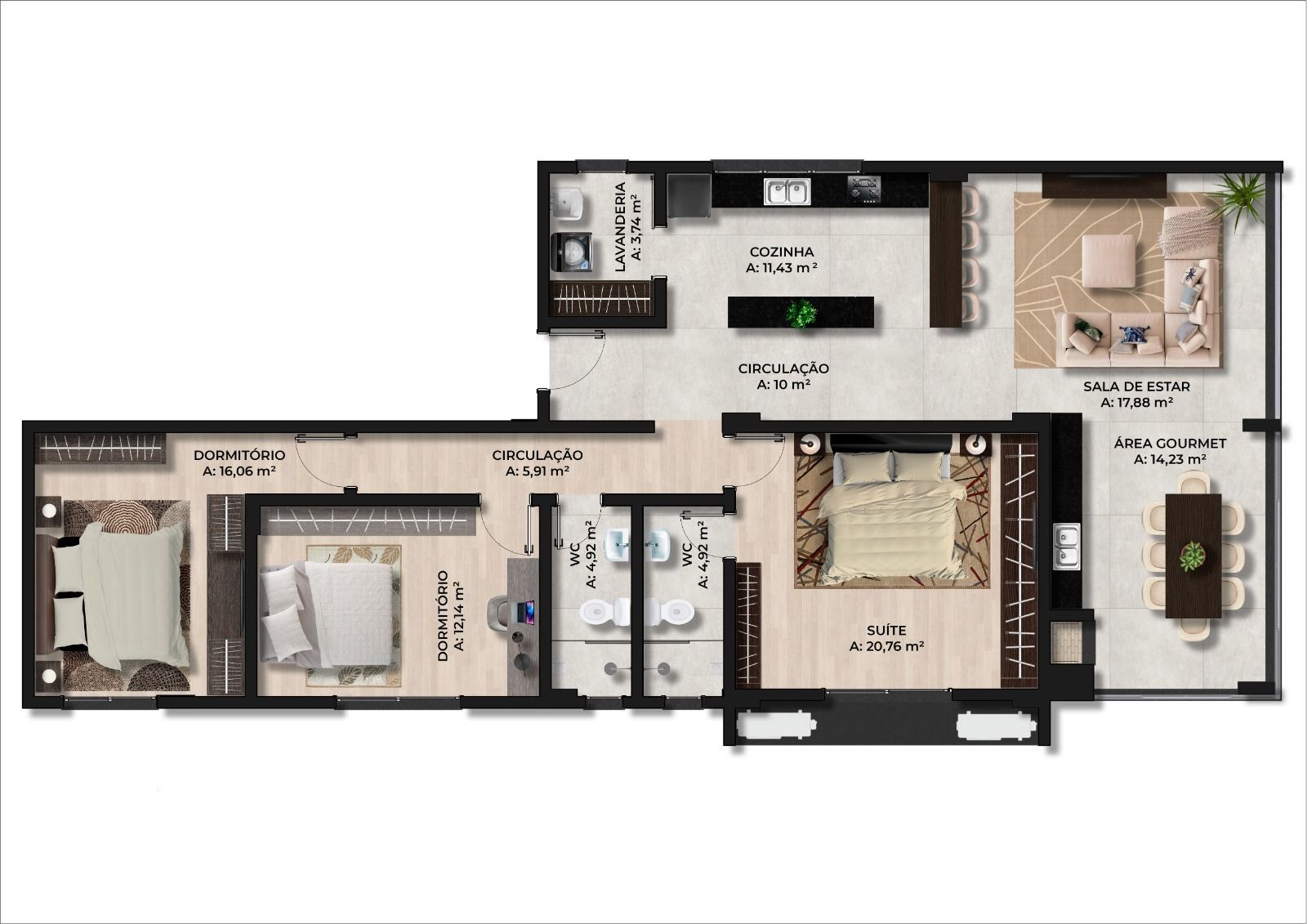 Apartamento, 3 quartos, 140 m² - Foto 3