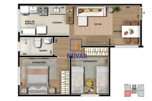 Apartamento à venda com 2 quartos, 43m² - Foto 9