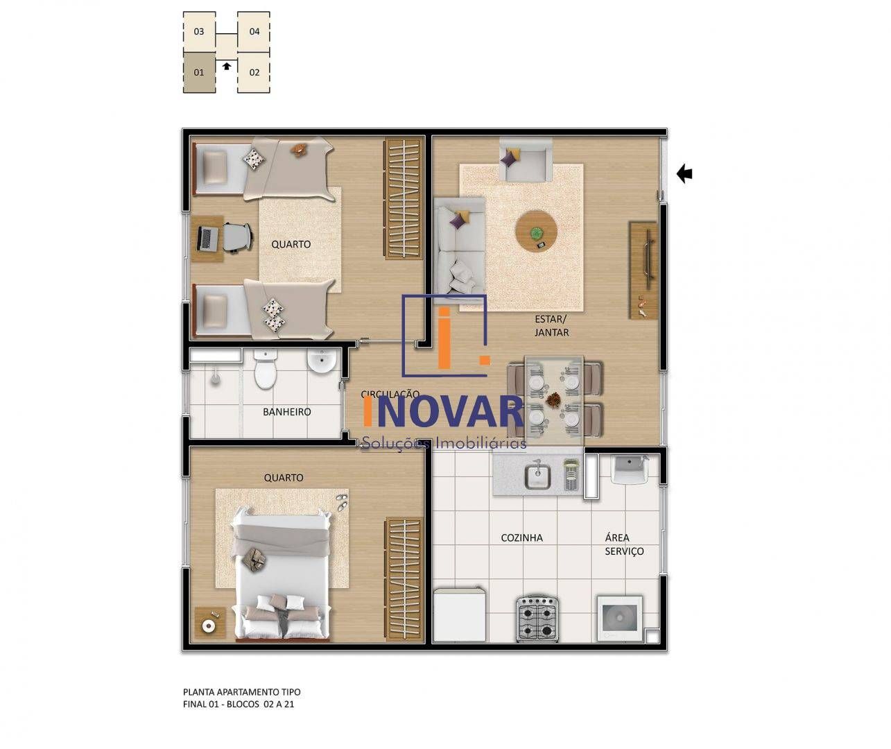 Apartamento à venda com 2 quartos, 44m² - Foto 14