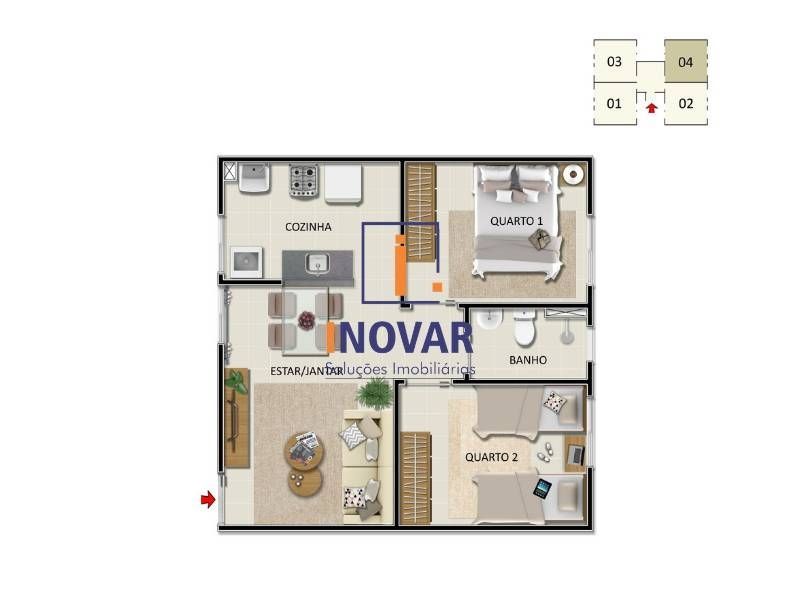 Apartamento à venda com 2 quartos, 41m² - Foto 4