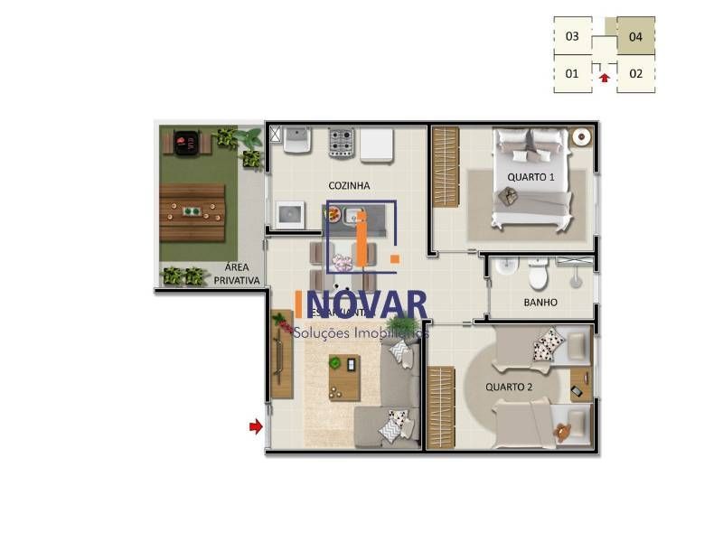 Apartamento à venda com 2 quartos, 41m² - Foto 3