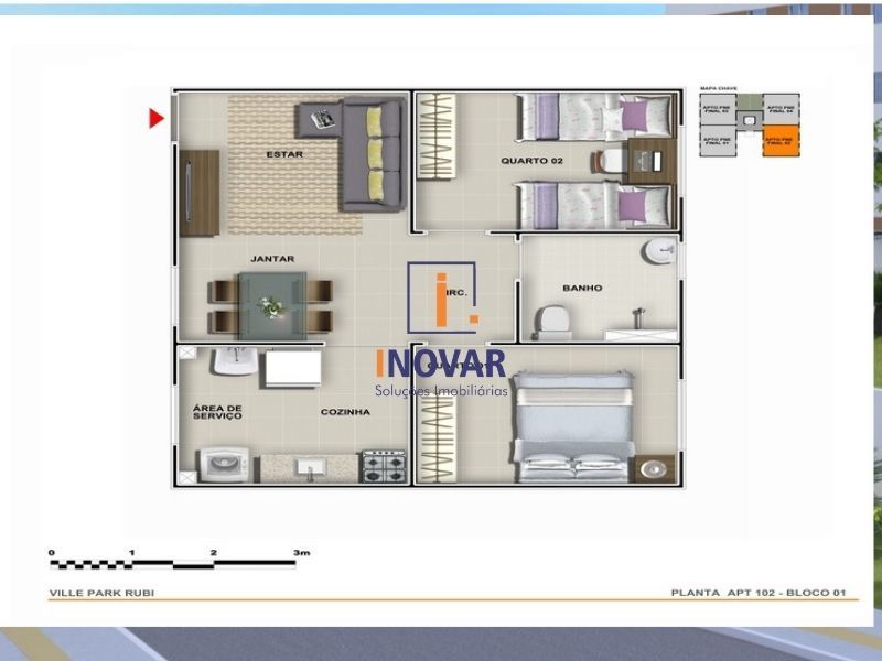 Apartamento à venda com 2 quartos, 43m² - Foto 2