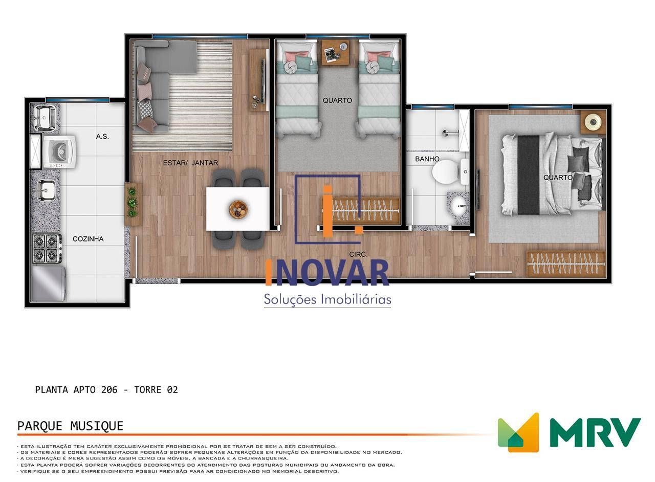 Apartamento à venda com 2 quartos, 46m² - Foto 8