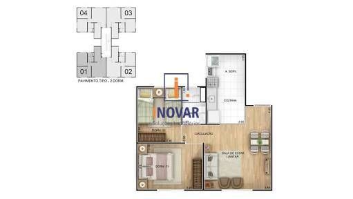 Apartamento à venda com 2 quartos, 41m² - Foto 2