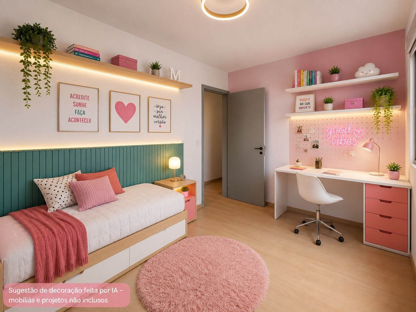 Sugestão de decoração por IA - Mobílias e projeto NÃO inclusos