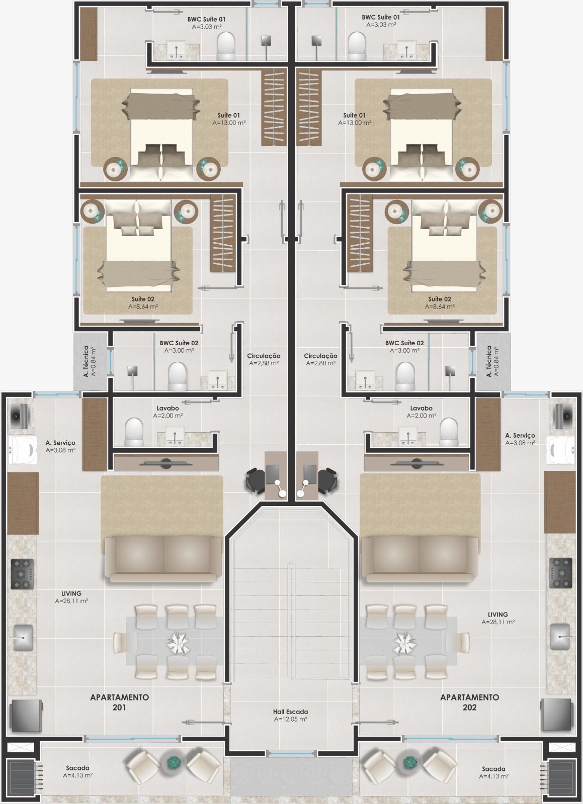 Apartamento, 2 quartos, à venda, Itacolomi - Balneário Piçarras — foto 3