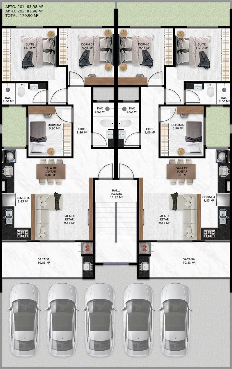 Apartamento, 3 quartos, à venda, 84 m², Tabuleiro - Barra Velha — foto 5
