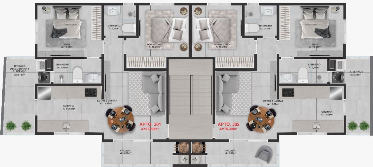 Apartamento, 2 quartos, à venda, 76 m², Tabuleiro - Barra Velha — foto 4