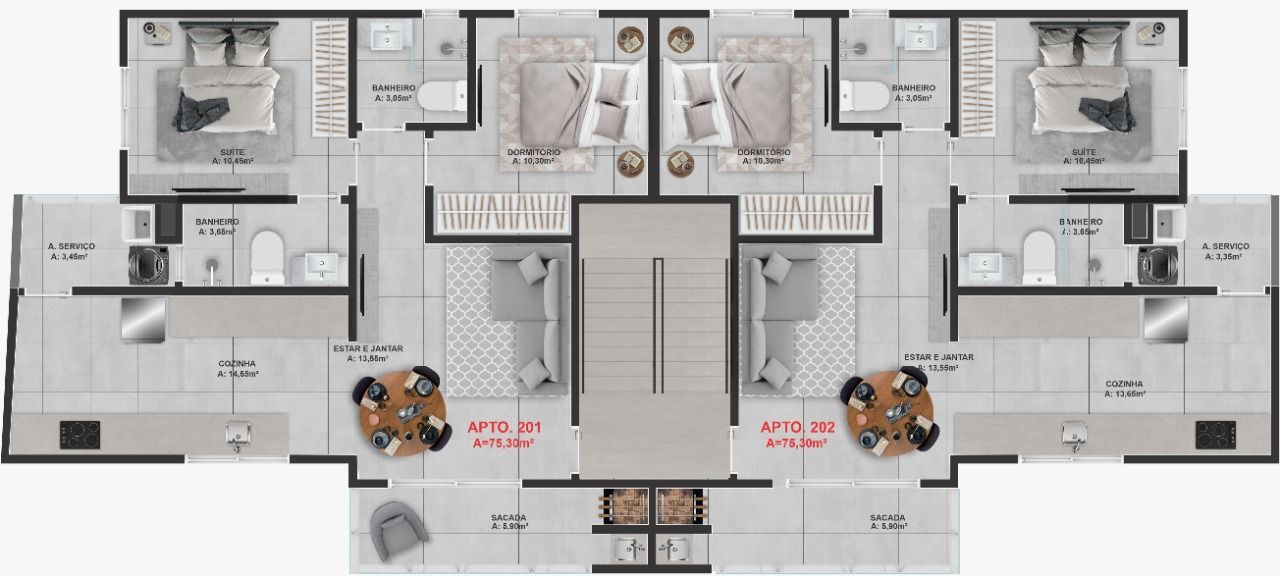 Apartamento, 2 quartos, à venda, 69 m², Tabuleiro - Barra Velha — foto 3