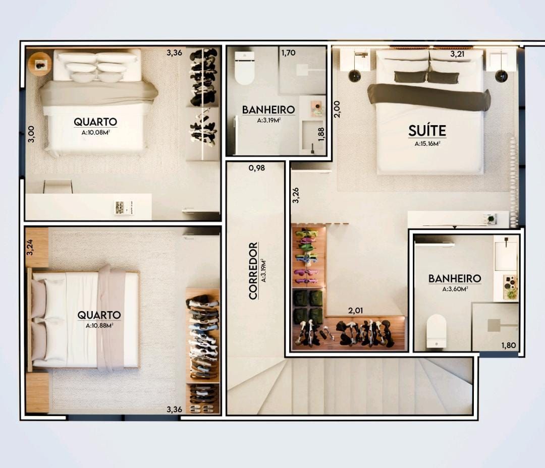 Sobrado no The Flowers Residence II, 3 quartos, à venda, 113 m², Centro - Penha — foto 5