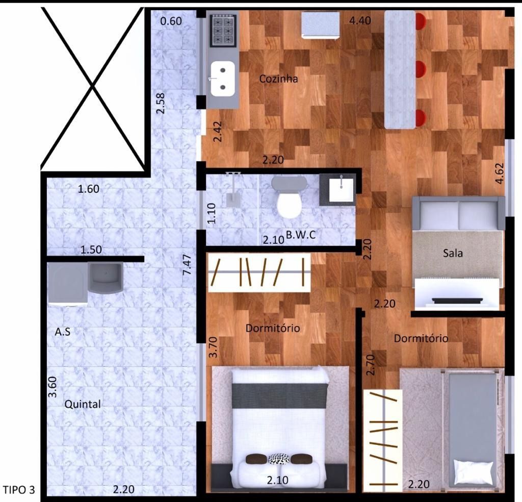 Apartamento à venda com 2 quartos, 37m² - Foto 3