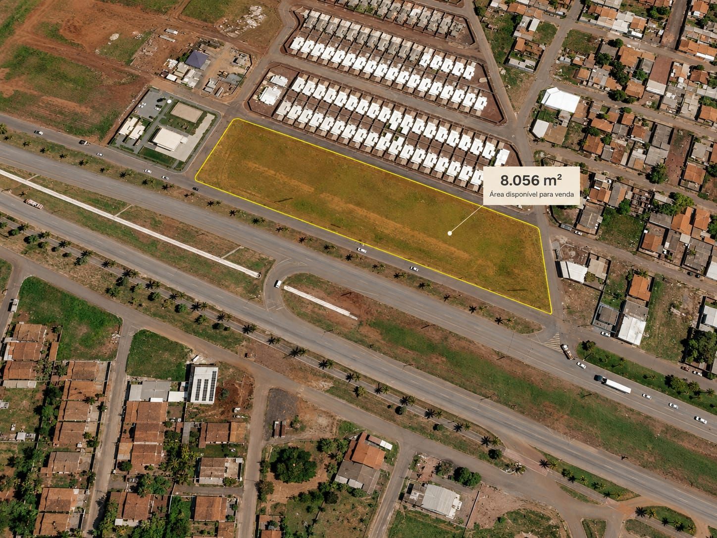 Área comercial de 8.056 m² na GO-070, em Goianira, com frente ampla e alto poten
