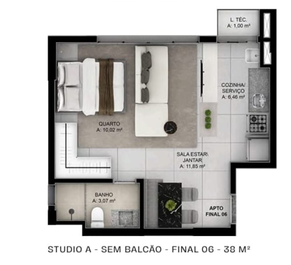 Flat/Apart Hotel, 1 quarto, 38 m² - Foto 10
