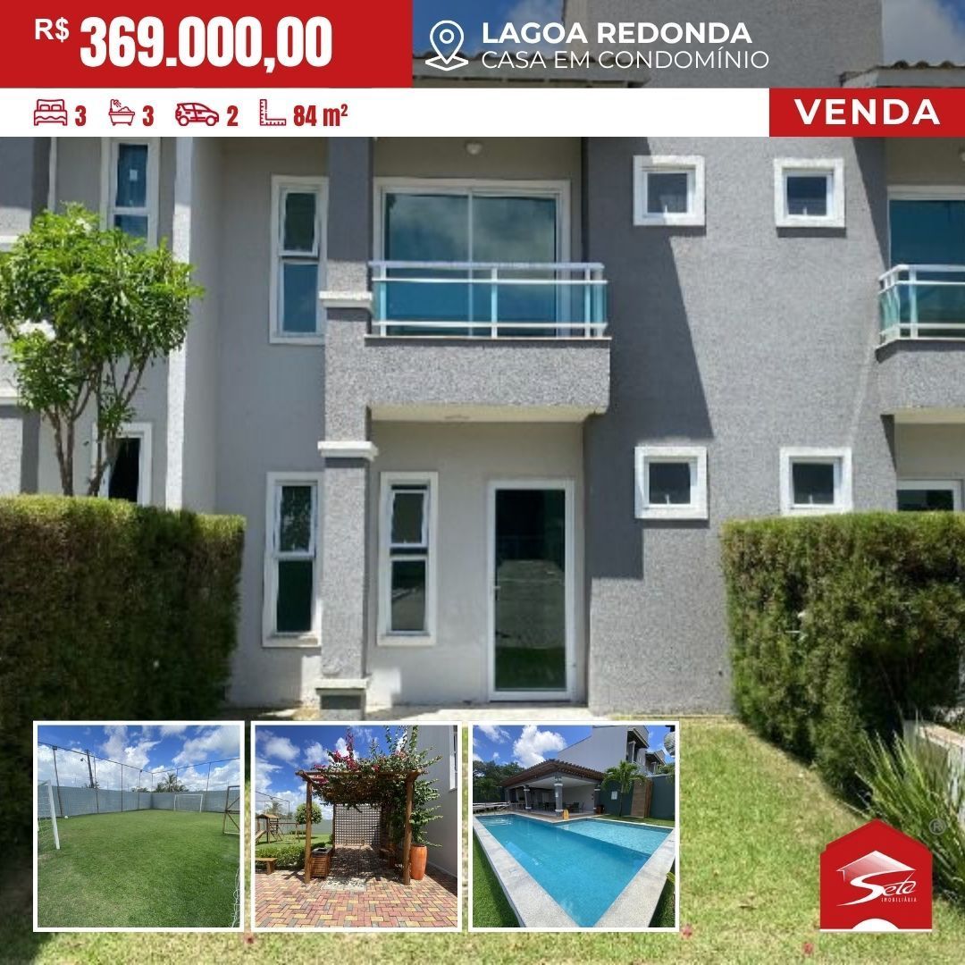 (CA8088) - CASA 84m² em Condomínio, Lagoa Redonda - Fortaleza - CE