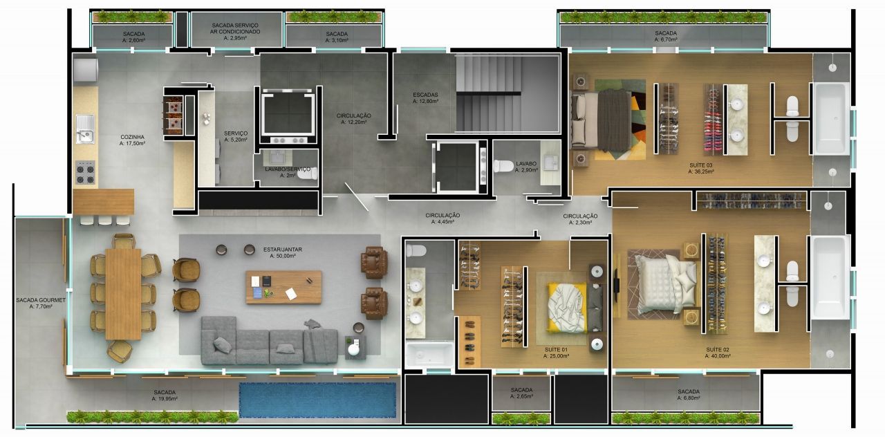 Apartamento à venda com 5 quartos, 272m² - Foto 2