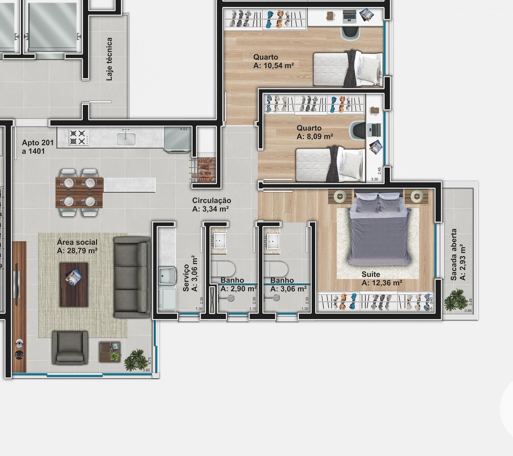 Apartamento à venda com 3 quartos, 88m² - Foto 2