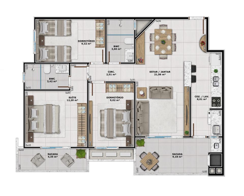 Apartamento, 3 quartos, 92 m² - Foto 19