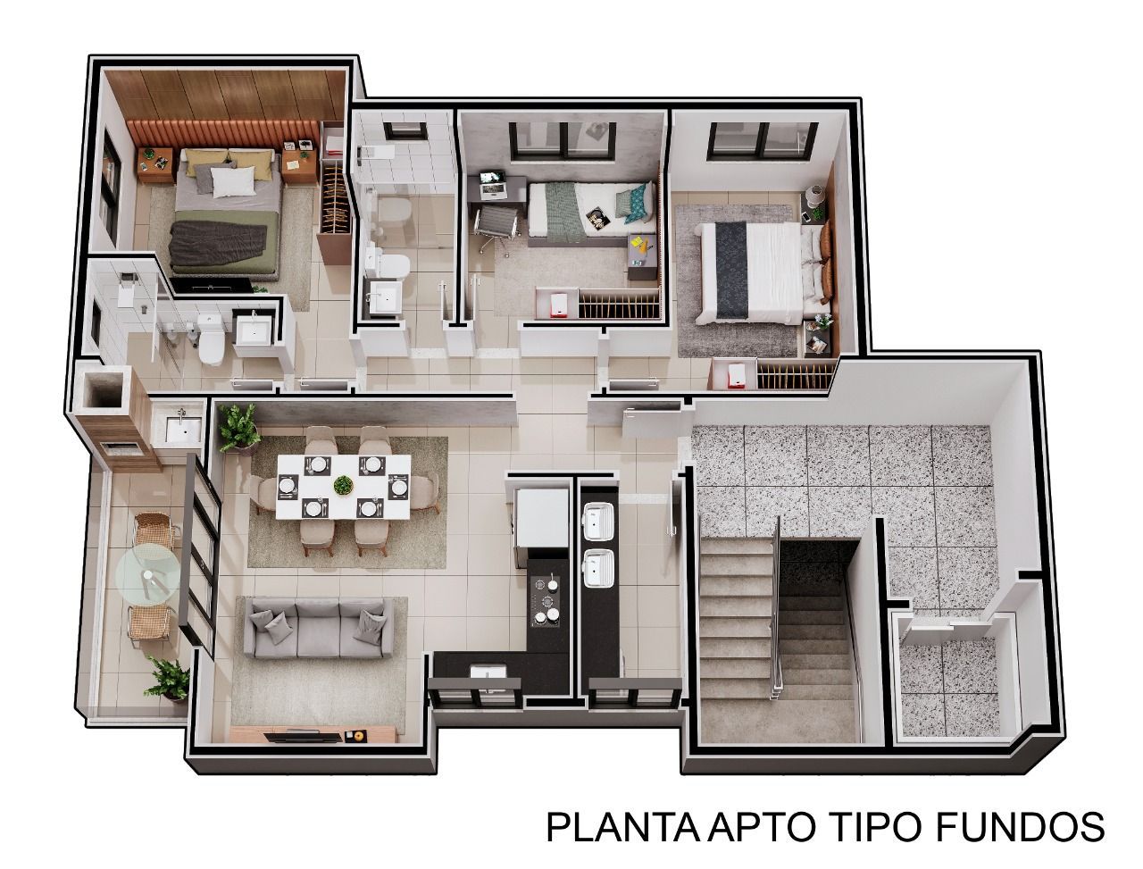 Apartamento à venda com 3 quartos, 80m² - Foto 3