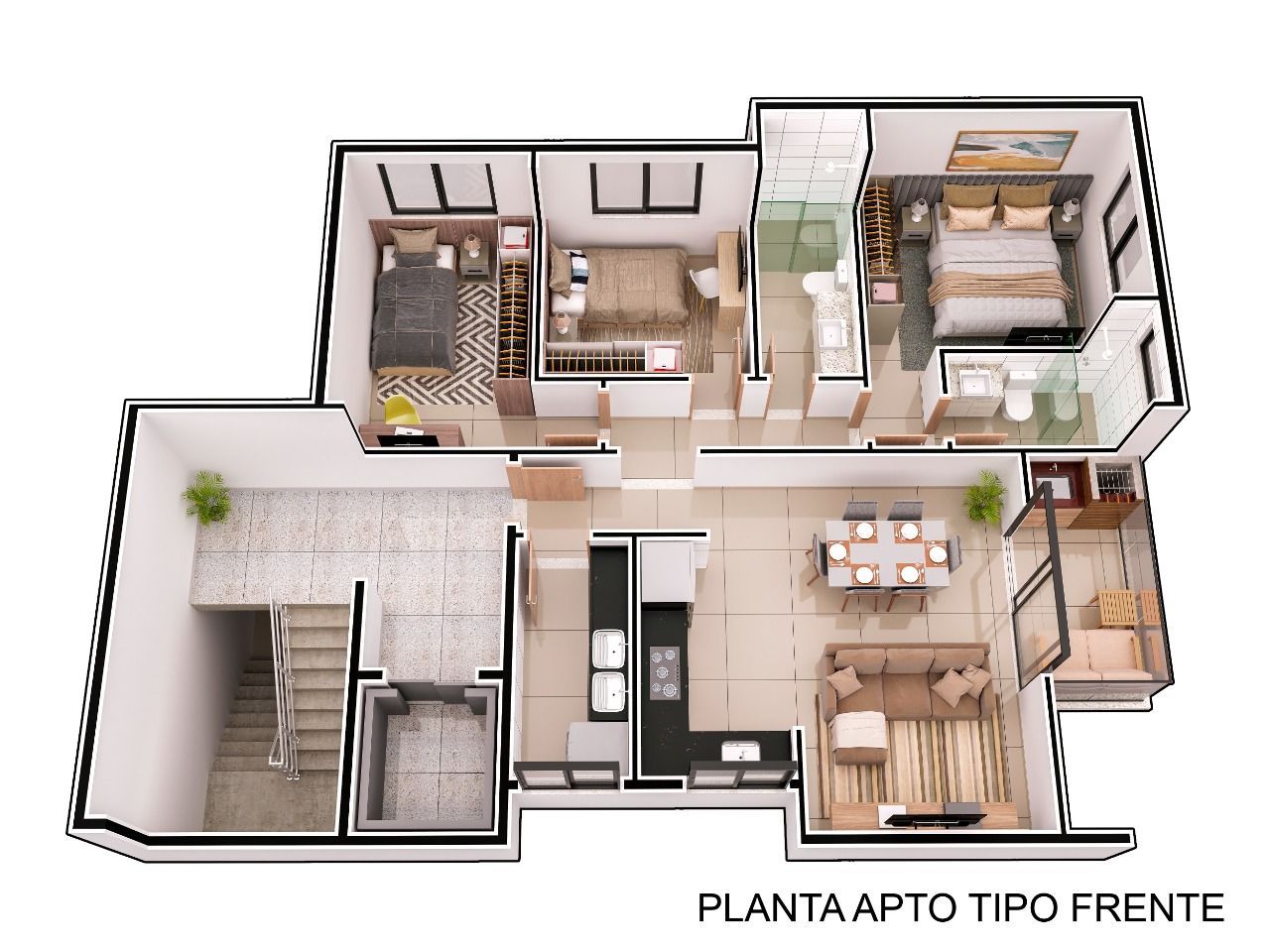 Apartamento à venda com 3 quartos, 80m² - Foto 2