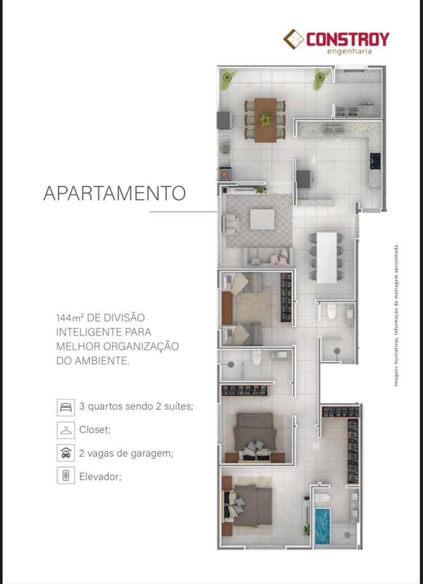 Apartamento à venda com 3 quartos, 144m² - Foto 4