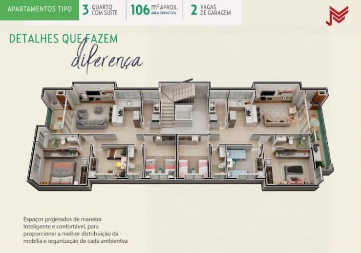 Apartamento à venda com 3 quartos, 106m² - Foto 2