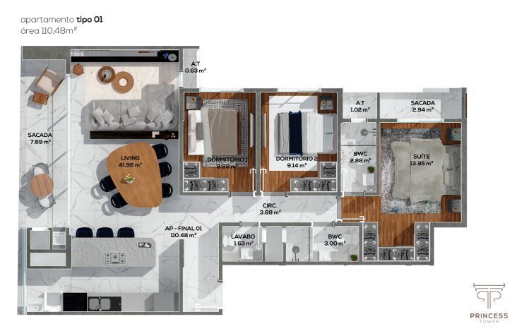 Apartamento à venda com 3 quartos, 110m² - Foto 9